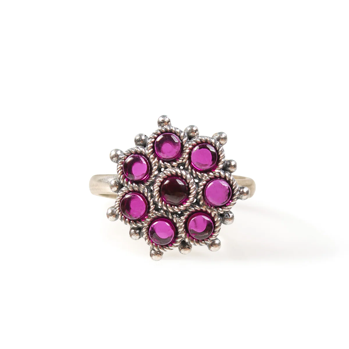 Adaa Pink Silver Finger Ring by MOHA - Image 2