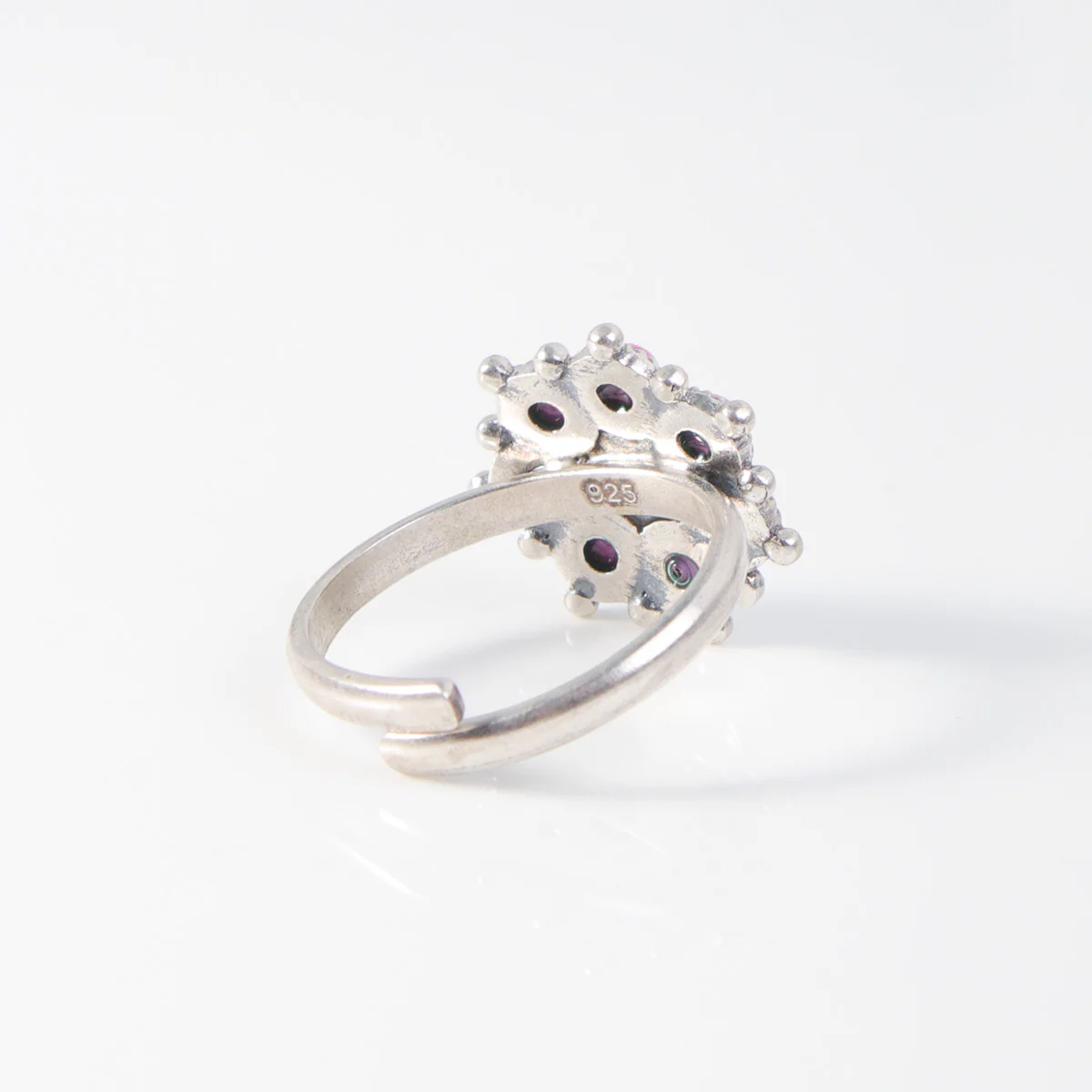 Adaa Pink Silver Finger Ring by MOHA - Image 8