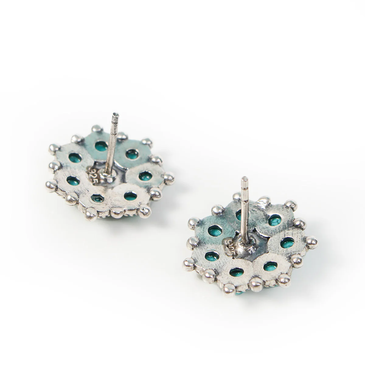 Adaa Turquoise Silver Stud Earrings by MOHA - Image 7