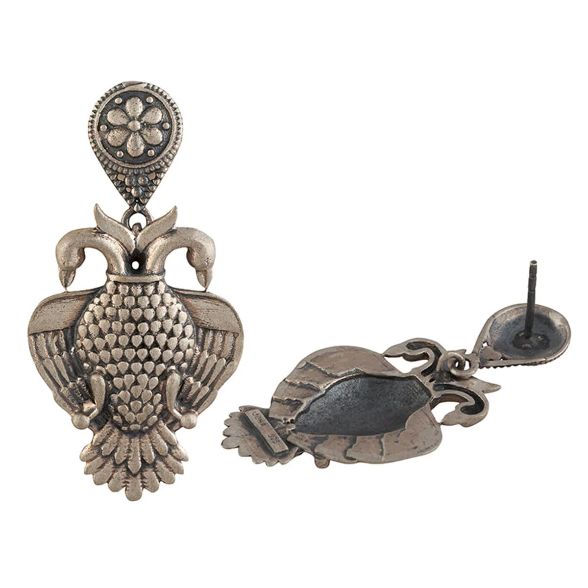 Aras (Gandabherunda) Silver Stud Earrings - Big by MOHA - Image 6