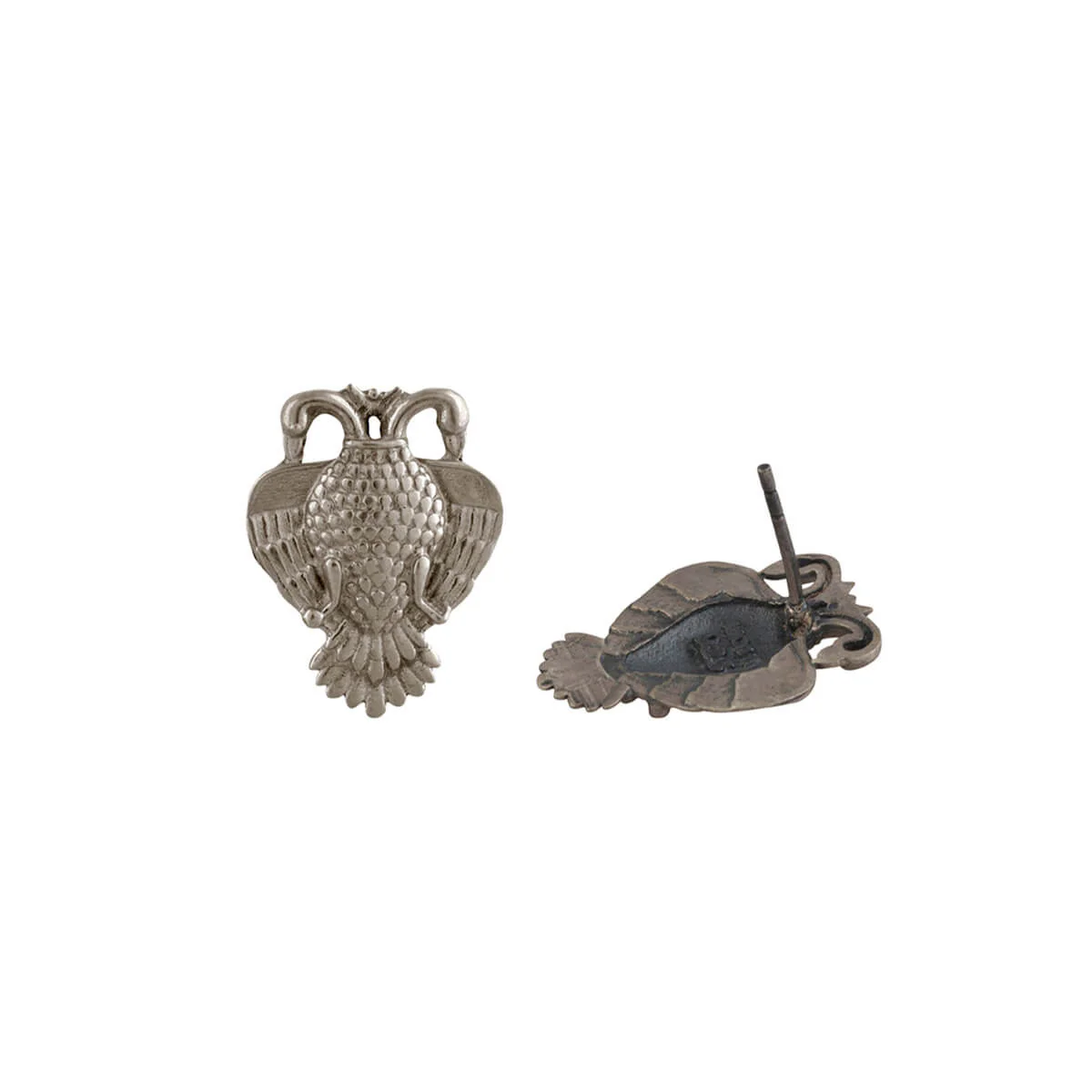 Aras (Gandabherunda) Silver Stud Earrings - Small by MOHA - Image 4