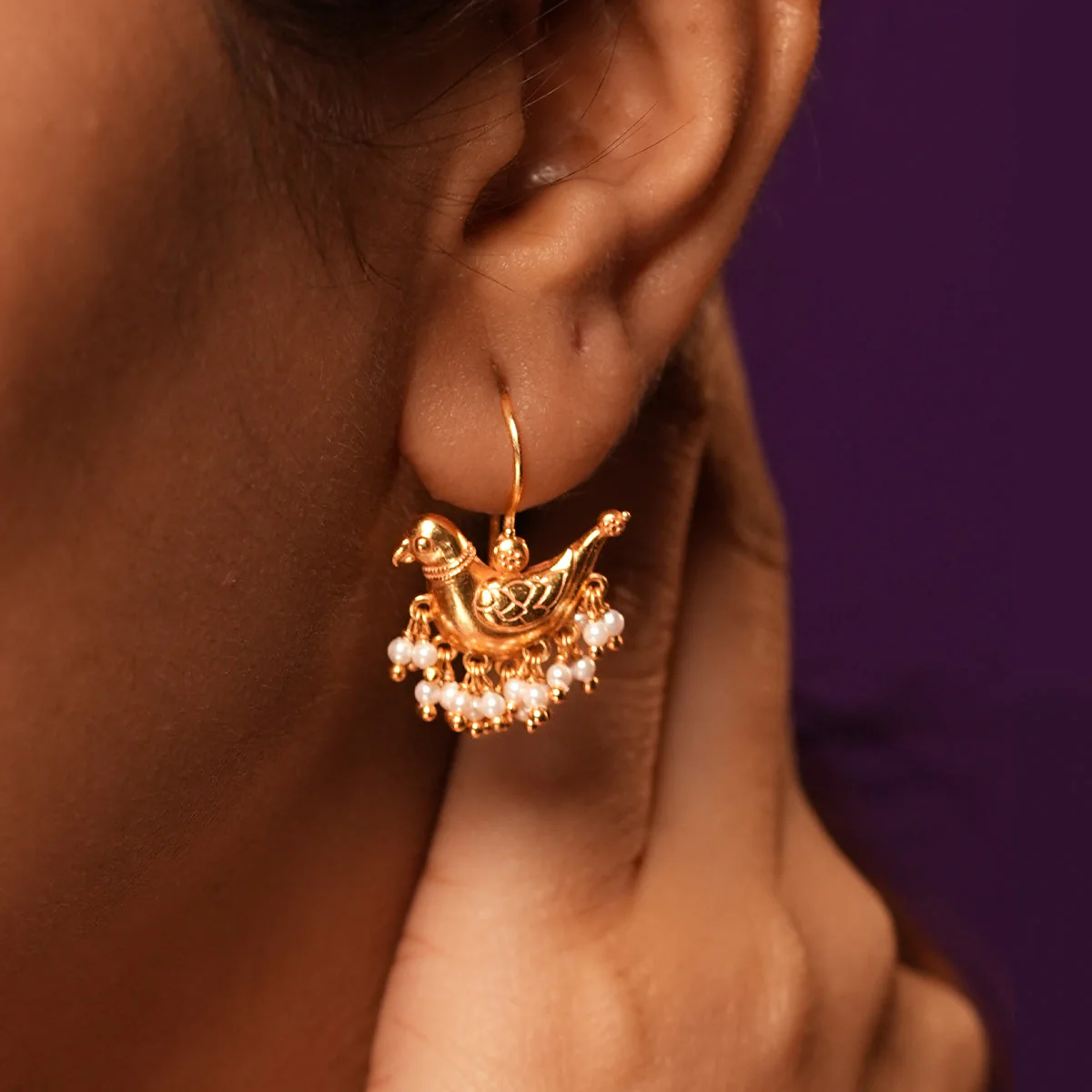 Baby Sarika Silver Earrings [Gold Plated] by MOHA - Image 4