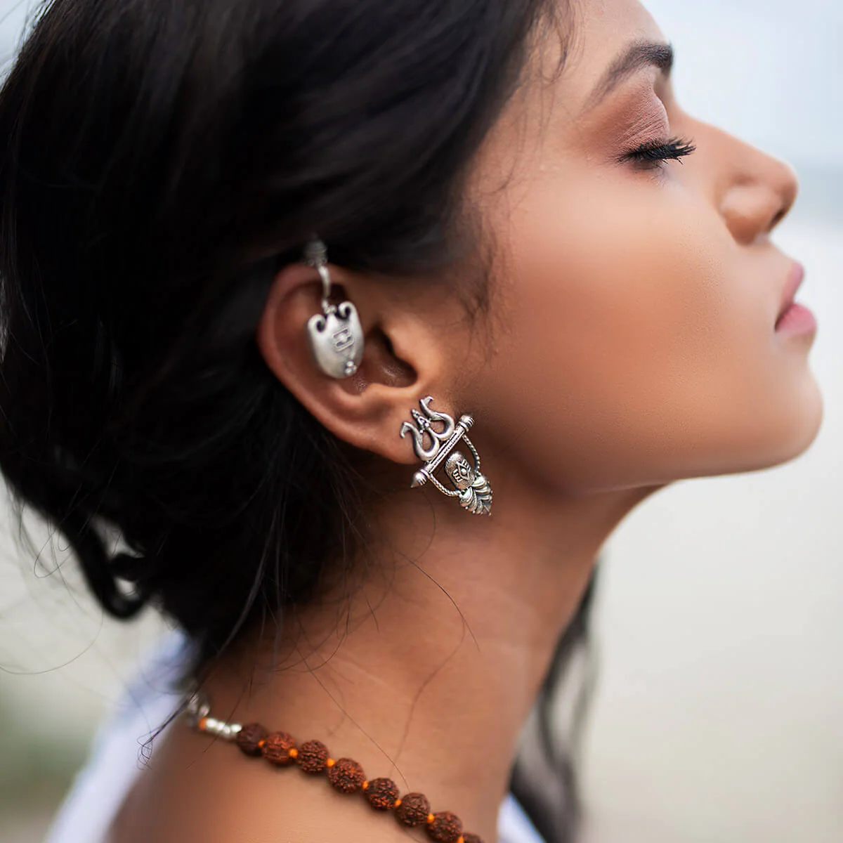 Bhava Silver Stud Earrings by MOHA - Image 4