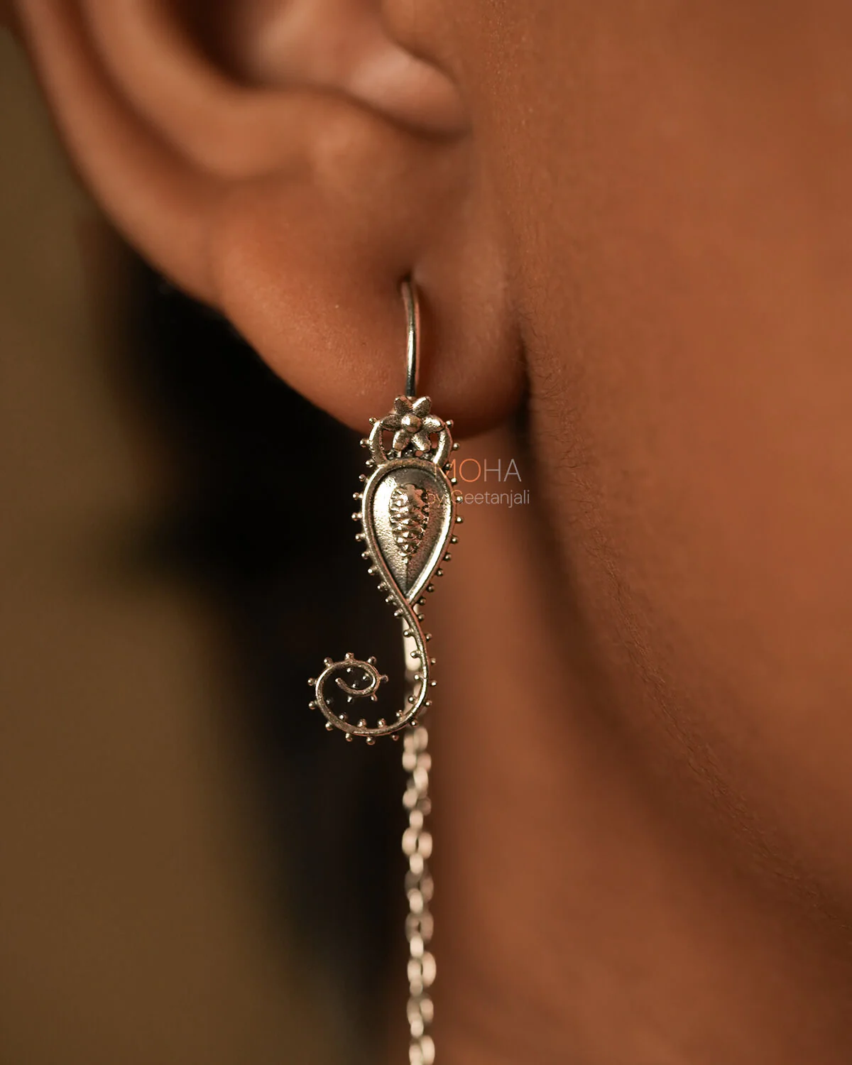 Bichchhu Silver Sui Dhaga Earrings by MOHA - Image 3