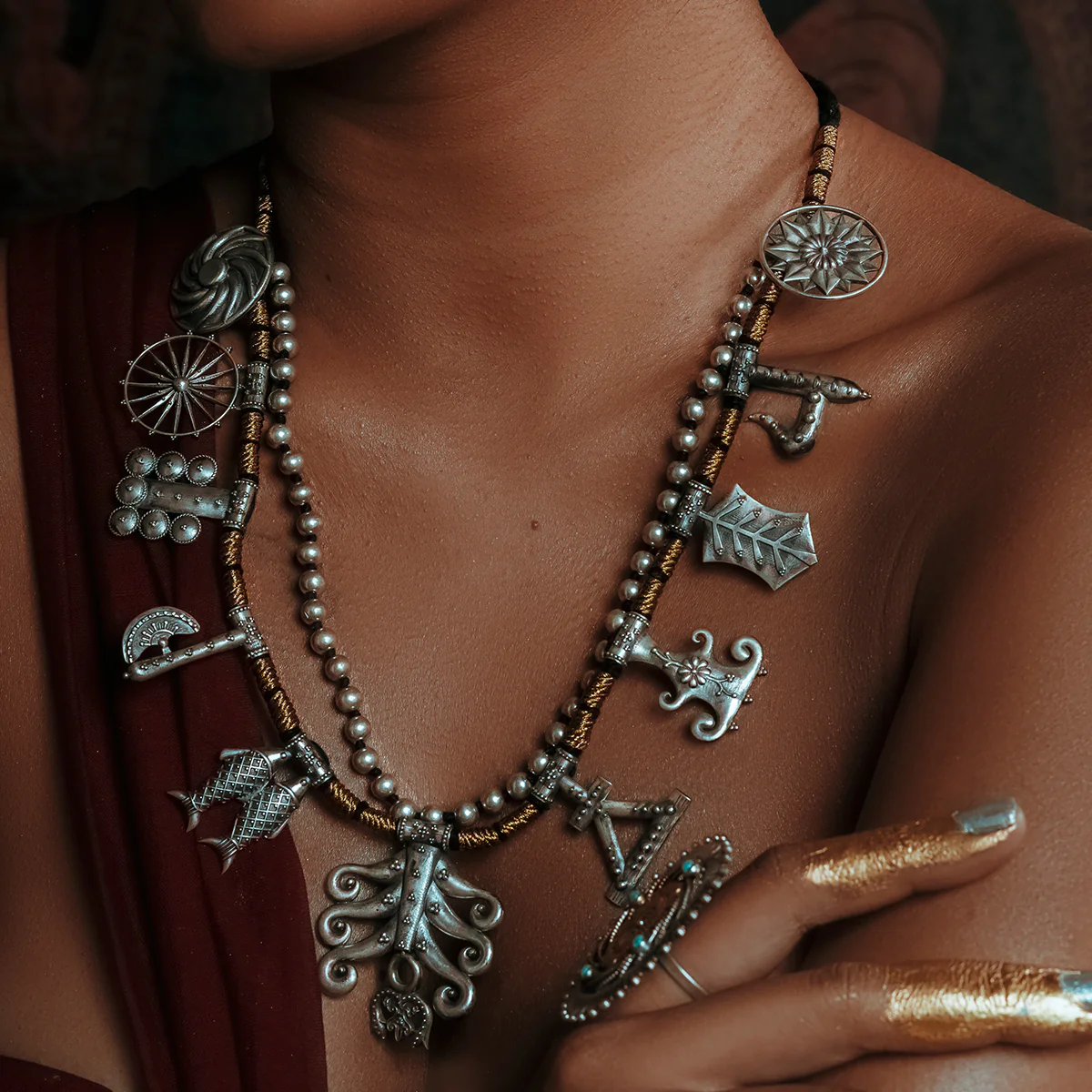 Bodhi Mangala Silver Necklace by MOHA - Image 4