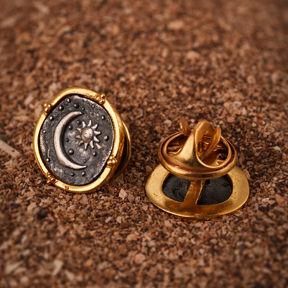 Celestial Duo Silver Brooch pin by MOHA - Image 5