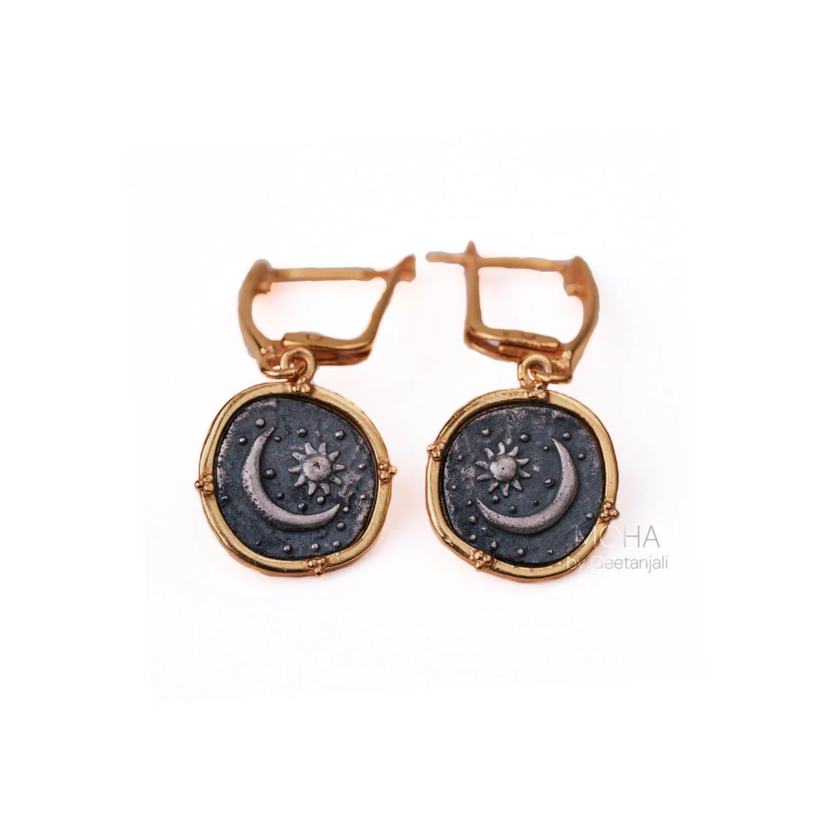 Celestial Duo Silver Earrings by MOHA - Image 3