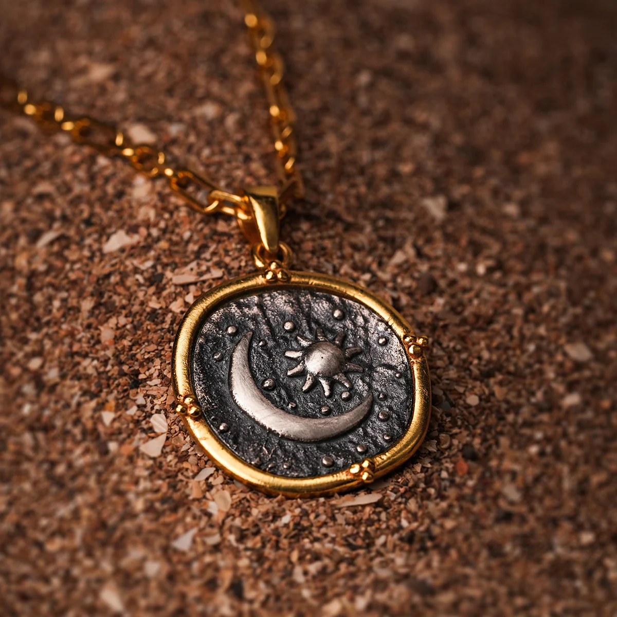 Celestial Duo Silver Pendant with Chain by MOHA - Image 2