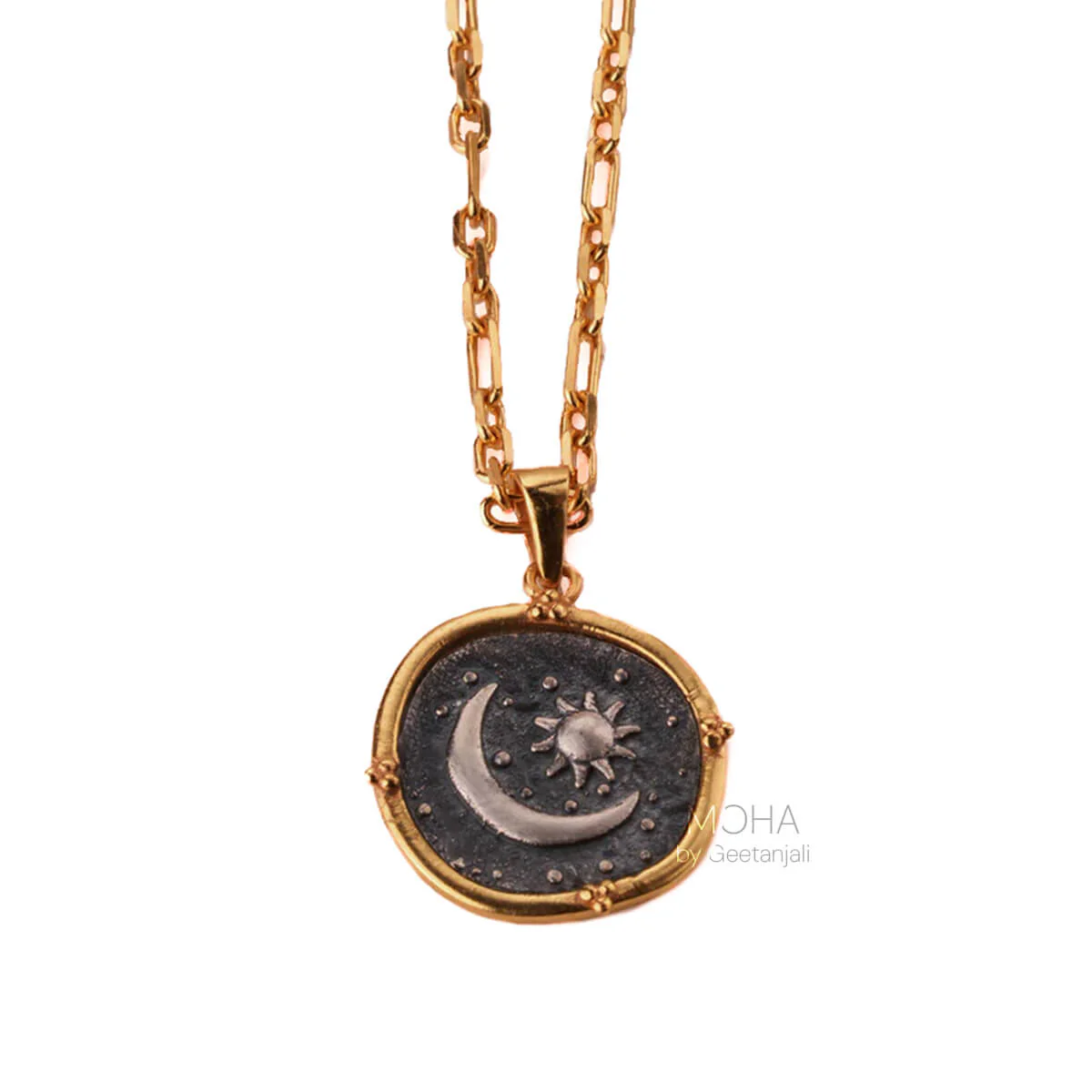 Celestial Duo Silver Pendant with Chain by MOHA - Image 3
