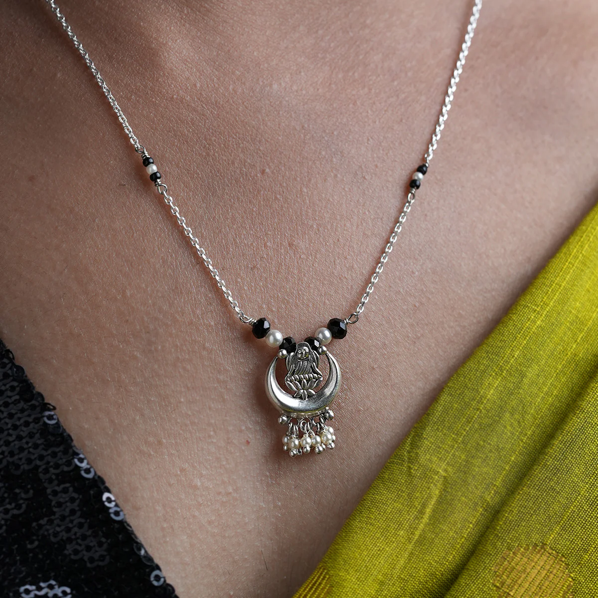 Chandra Lakshmi Silver Mangalsutra by Moha - Image 2