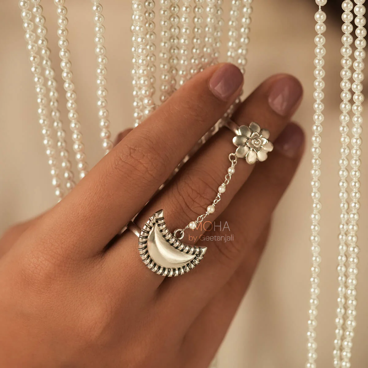Chandrakor Silver Finger Ring by MOHA - Image 2