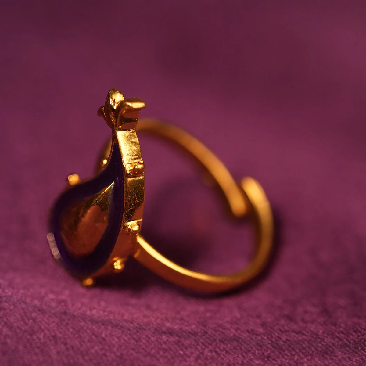 Delicate Paisley Silver Finger Ring By Moha - Image 3