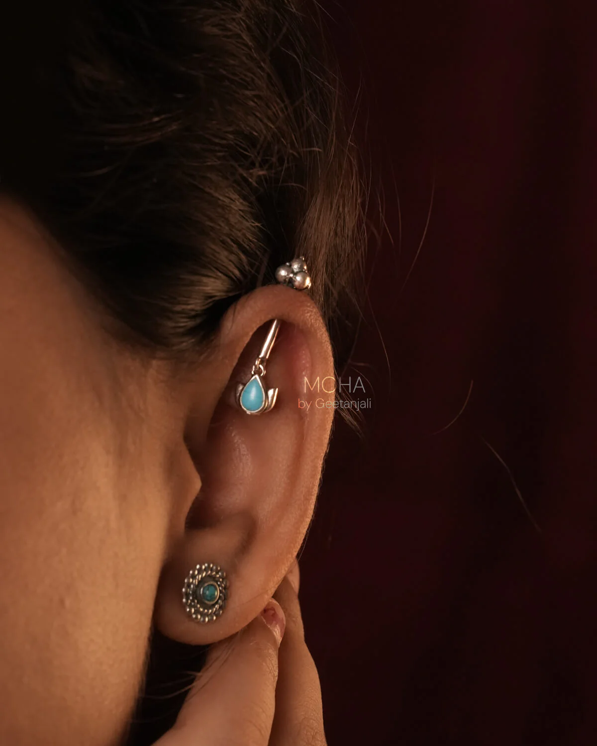 Dhara Silver Bugadi (Blue) by MOHA - Image 3