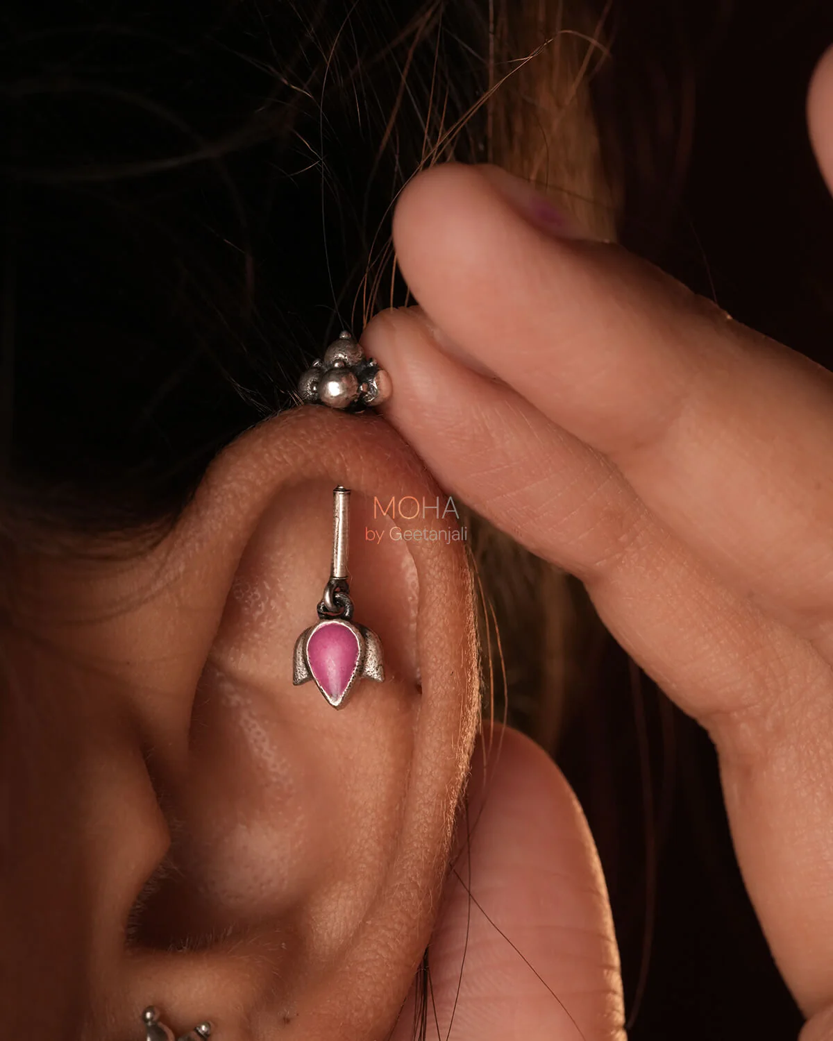 Dhara Silver Bugadi (Pink) by MOHA - Image 4