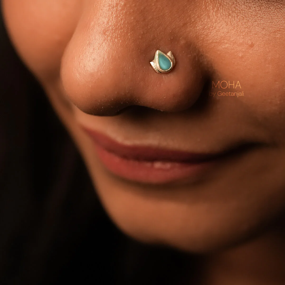 Dhara Silver Nosepin by MOHA - Image 3