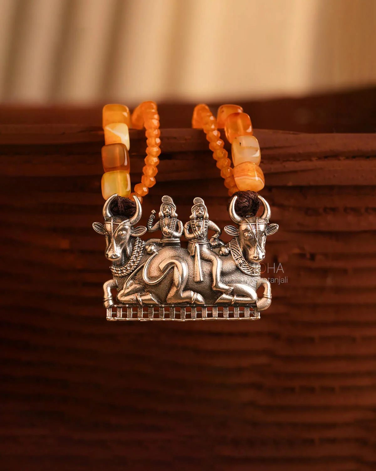 Dwarpal Silver Necklace by MOHA