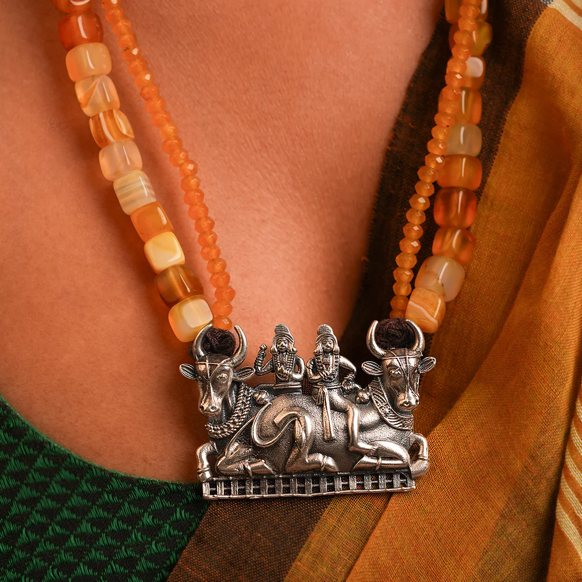 Dwarpal Silver Necklace by MOHA - Image 3