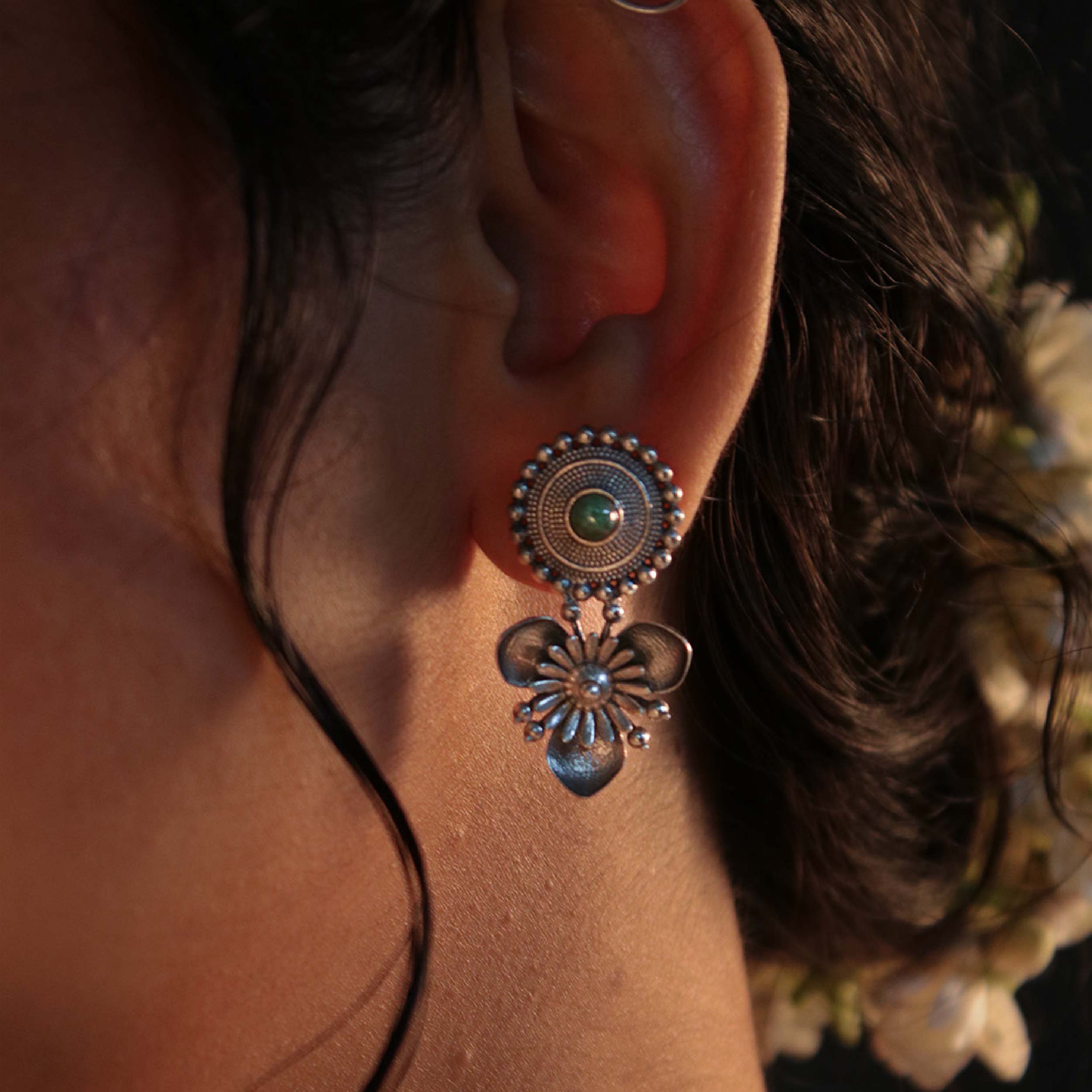 Triloki Abha Silver Stud Earrings by MOHA - Image 9