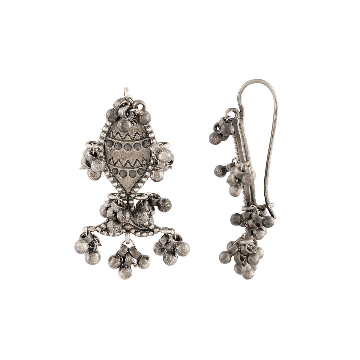 Fish Ghungroo Silver Earrings by Moha - Image 3