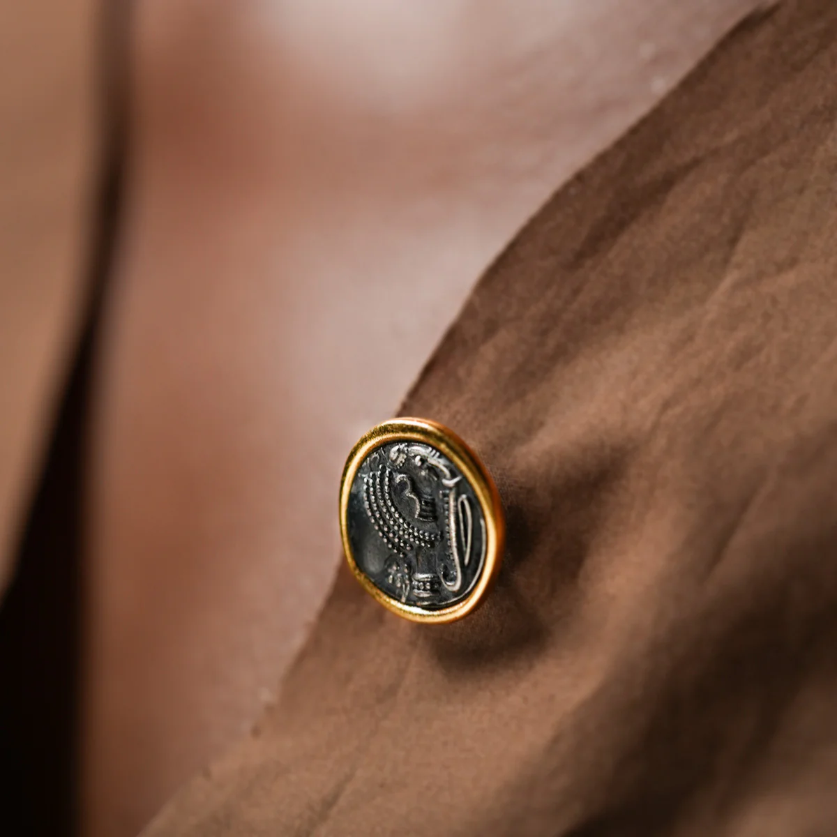 Gajapati Silver Brooch pin by MOHA - Image 3