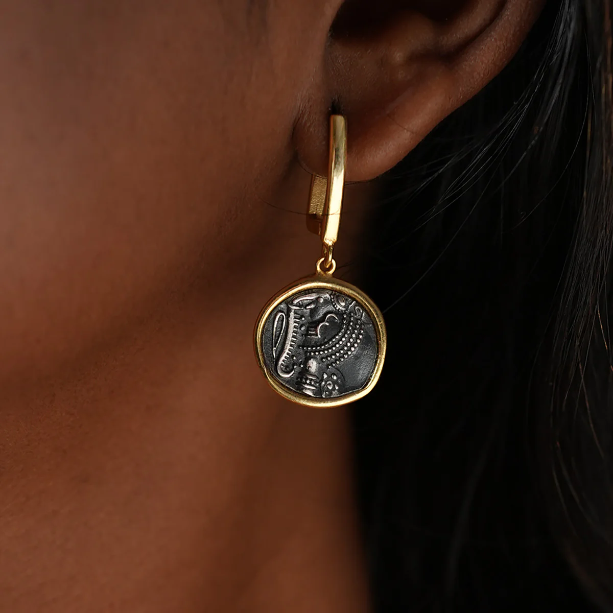 Gajapati Silver Earring Dual Toned by MOHA - Image 7