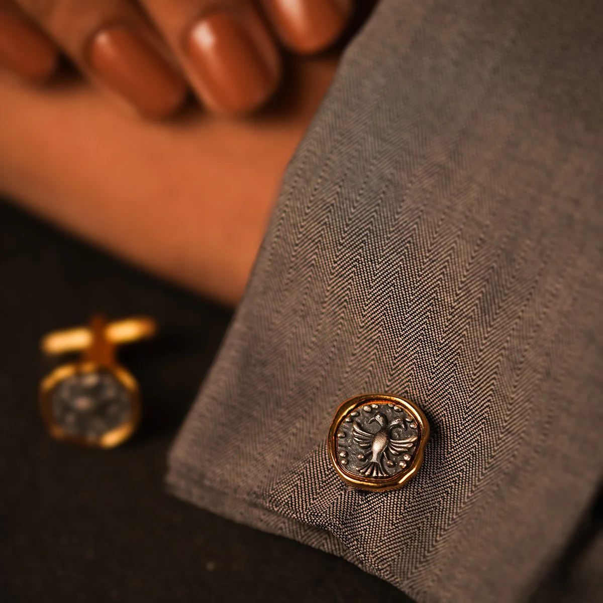 Gandaberunda Silver Cufflinks by MOHA - Image 3
