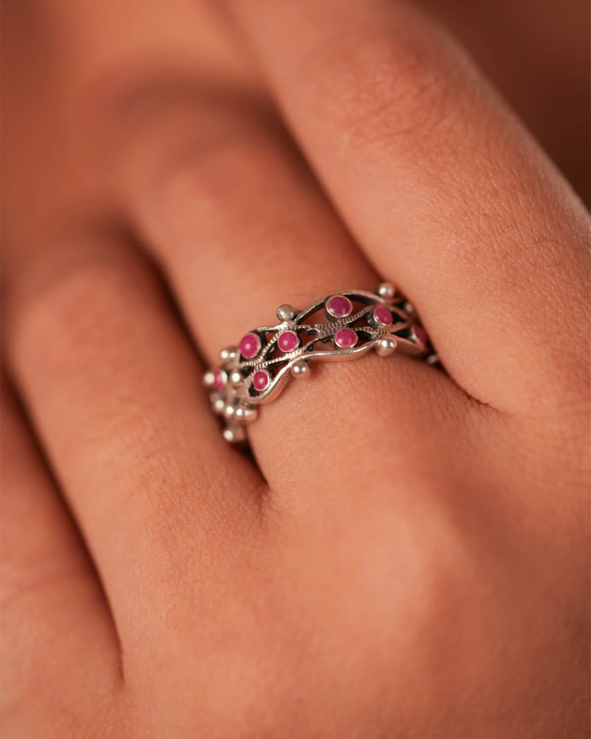 Gulaabo Silver Finger Ring by Moha - Image 4