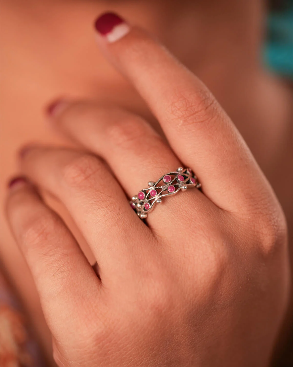 Gulaabo Silver Finger Ring by Moha - Image 5