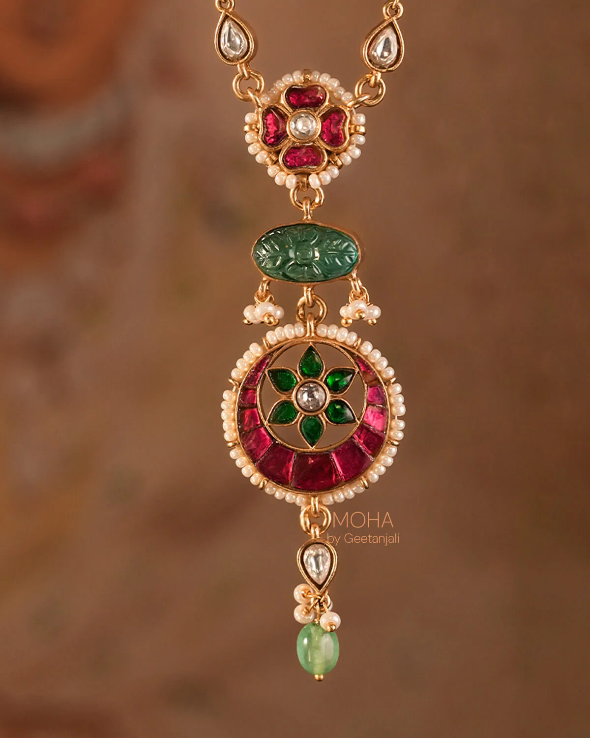 Gulzaar Polki Silver Necklace by MOHA - Image 4