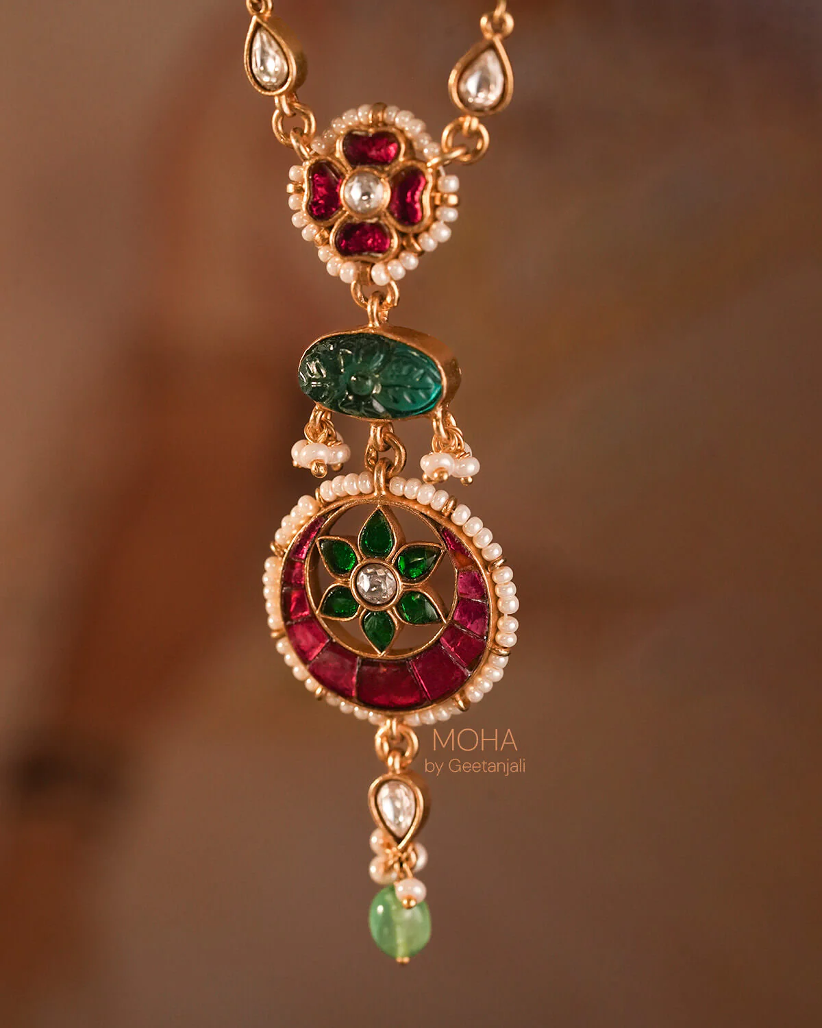 Gulzaar Polki Silver Necklace by MOHA - Image 5