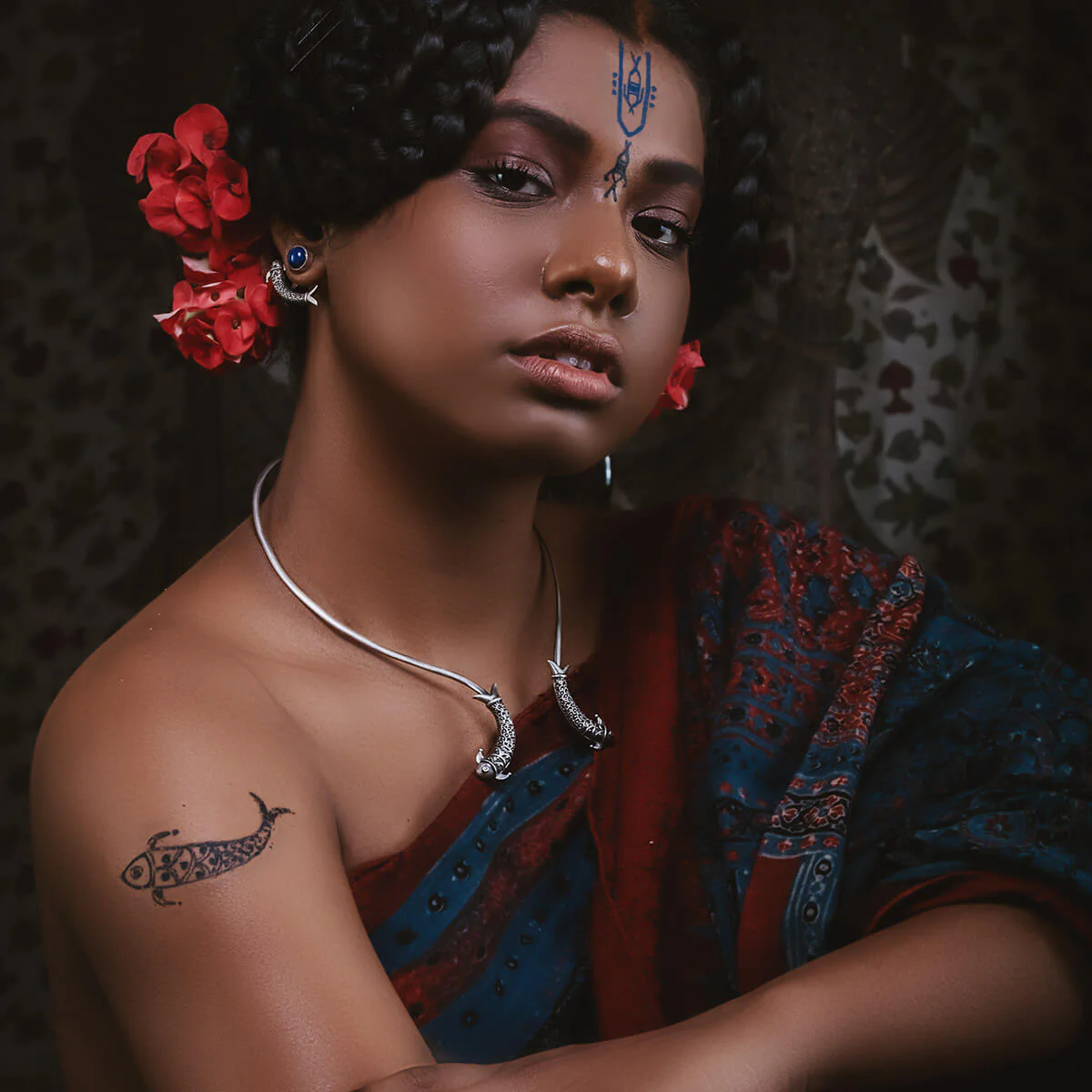 Harappa Mermaid Silver Necklace (Hasli) by MOHA - Image 3