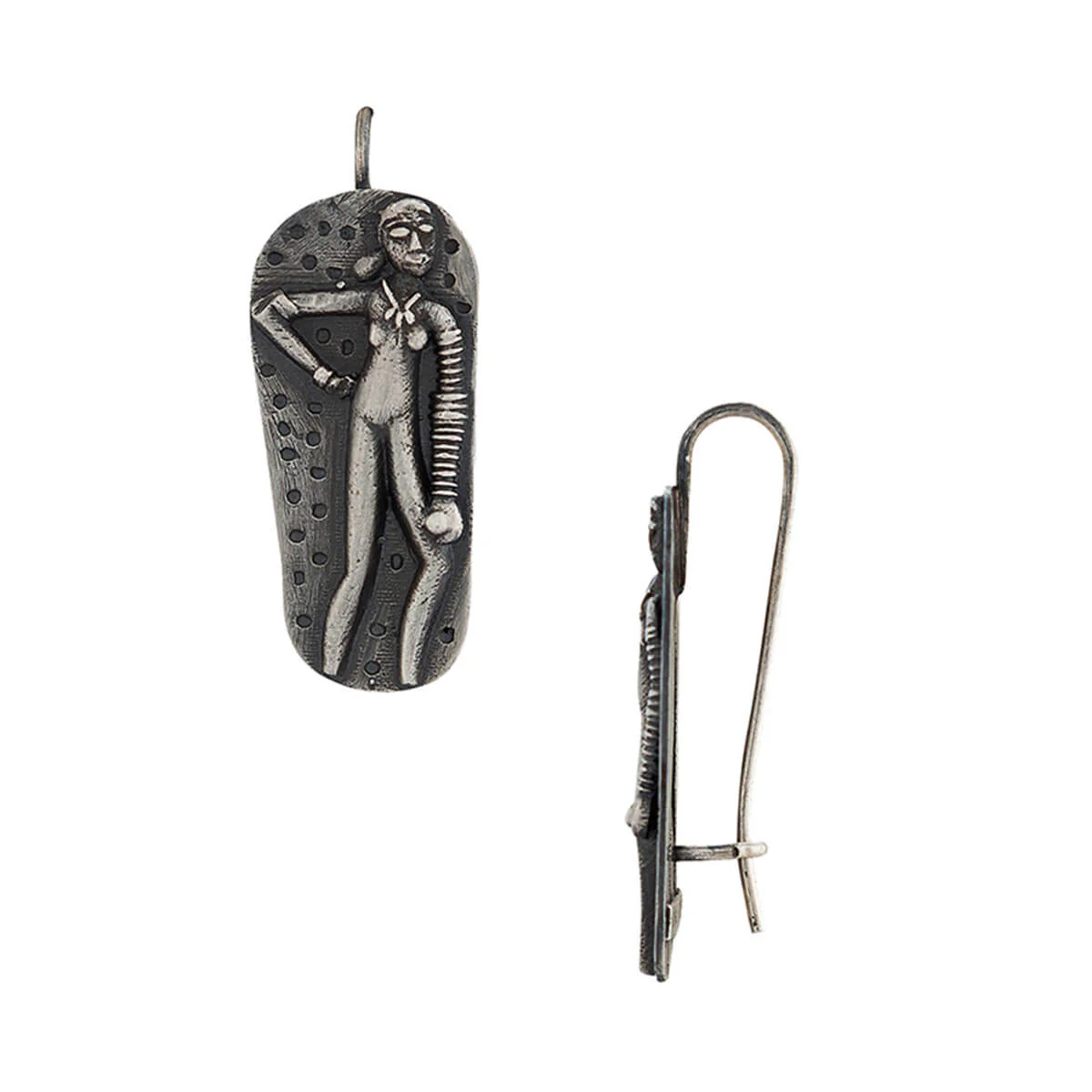 Harappa Sindhu Nari Silver Earrings - Image 4