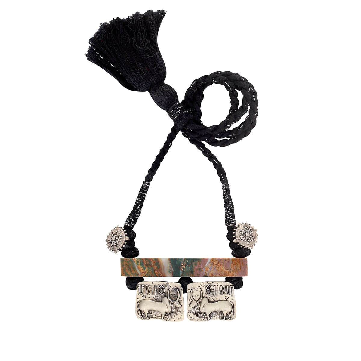 Harappa Vrishabh, Bull Seal Pendant Necklace (Black Thread) by MOHA - Image 4