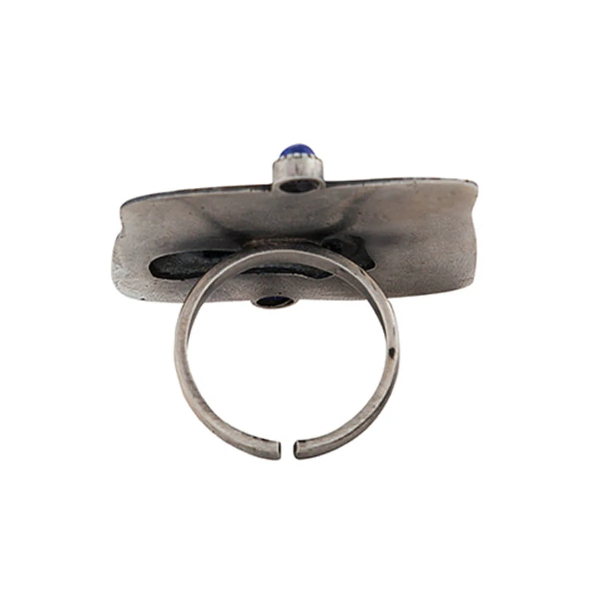 Harappa Vrishabh Bull Seal Silver Finger Ring (Lapis Lazuli) by MOHA - Image 3