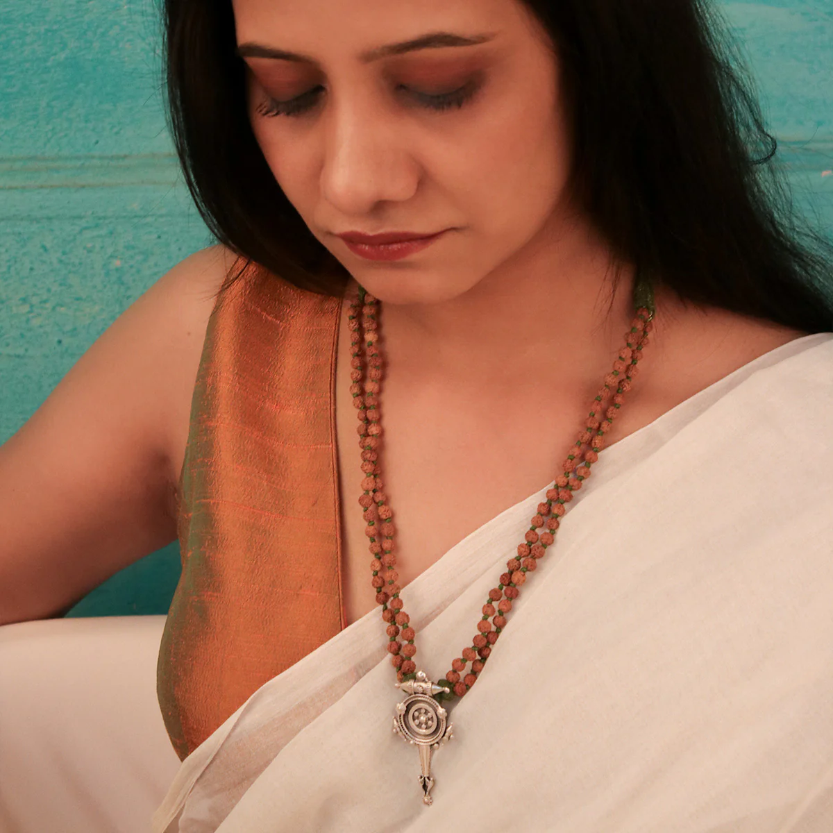 Hingora Pendant Necklace With Rudraksha by MOHA - Image 4