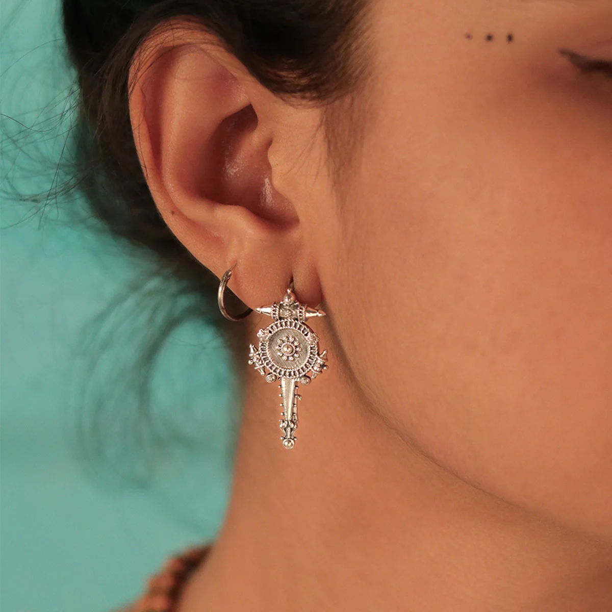 Hingora Silver Earring-Small by MOHA - Image 4