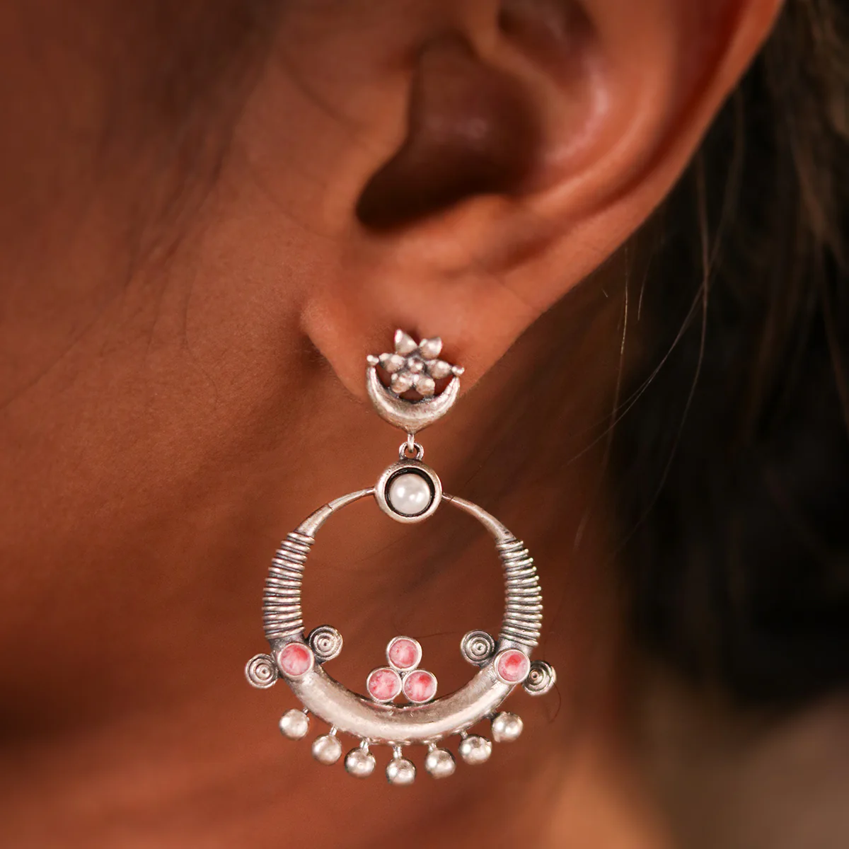 Indira Silver Earrings by MOHA - Image 3