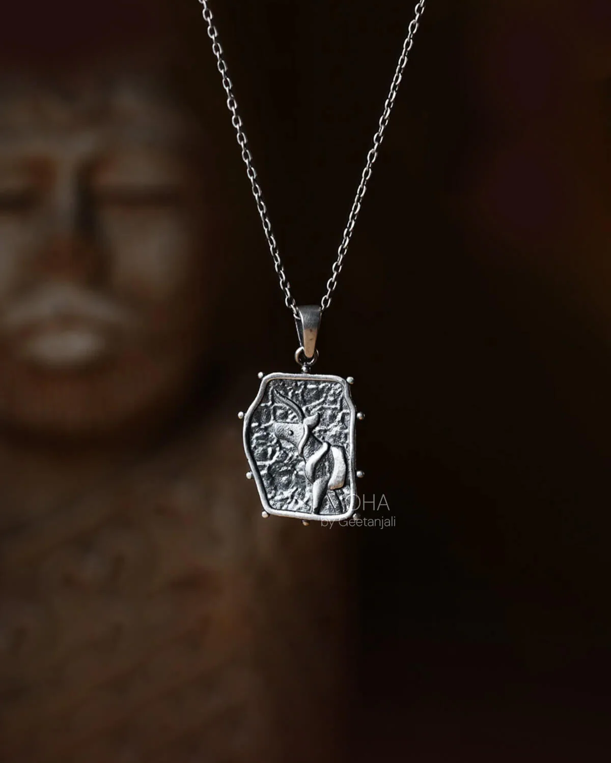 Indus Unicorn Silver Pendant with Chain by MOHA