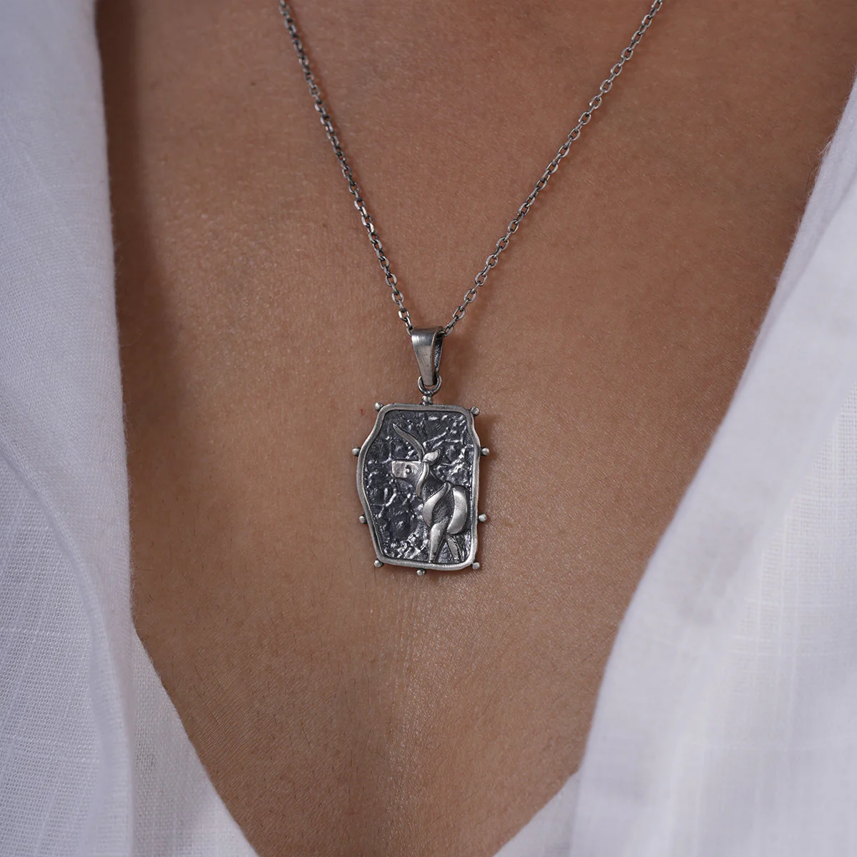 Indus Unicorn Silver Pendant with Chain by MOHA - Image 5