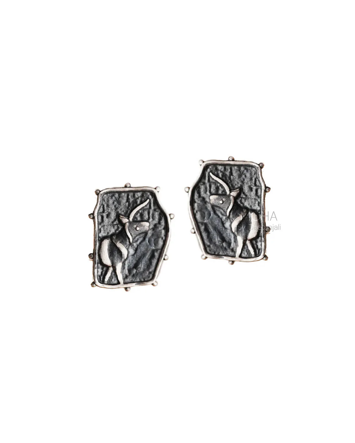Indus Unicorn Silver Stud Earrings by MOHA