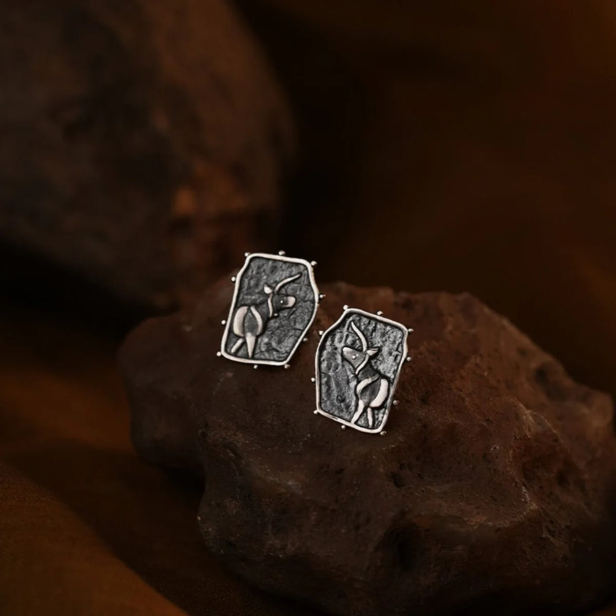 Indus Unicorn Silver Stud Earrings by MOHA - Image 2