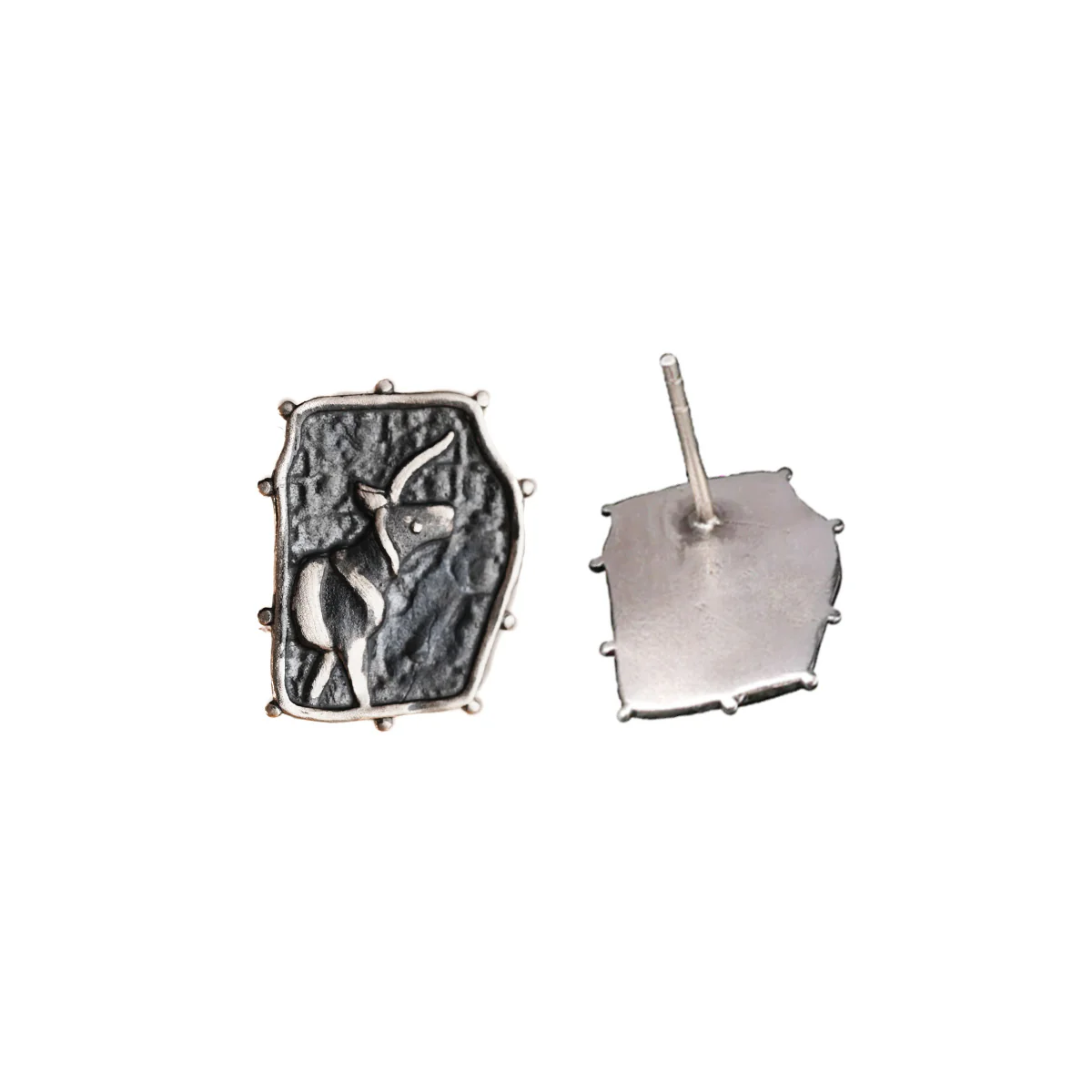 Indus Unicorn Silver Stud Earrings by MOHA - Image 7