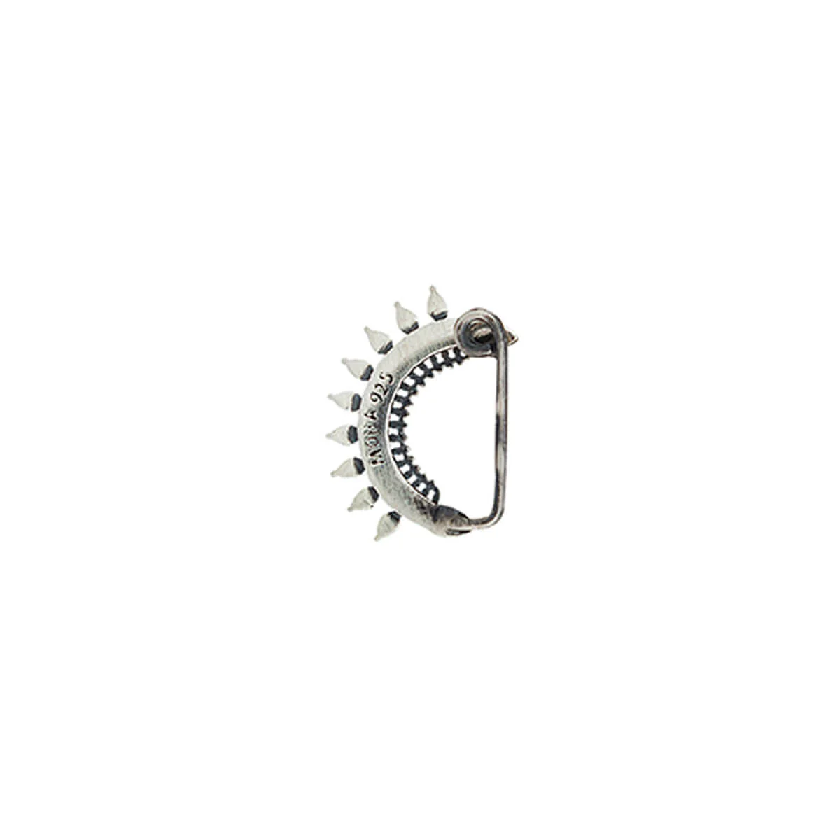 Isha Silver Nath Black (Clip On Left) by MOHA - Image 4