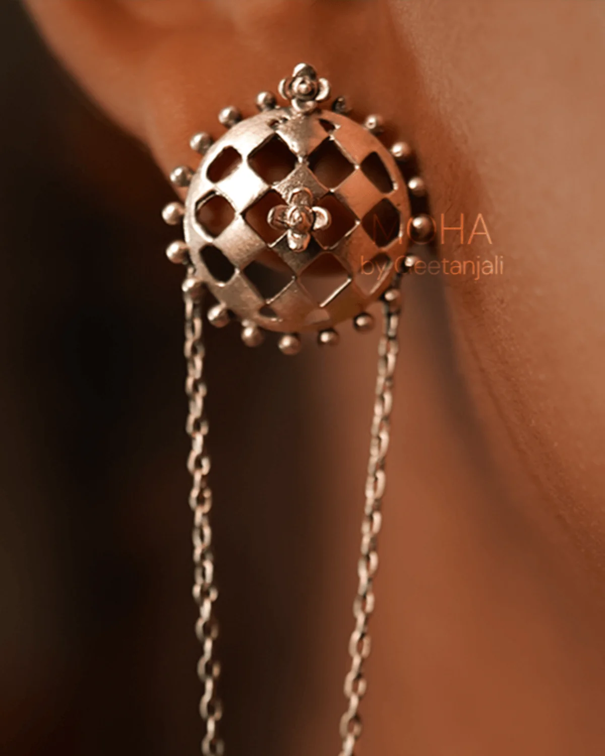 Jharokha Silver Earrings by MOHA - Image 5