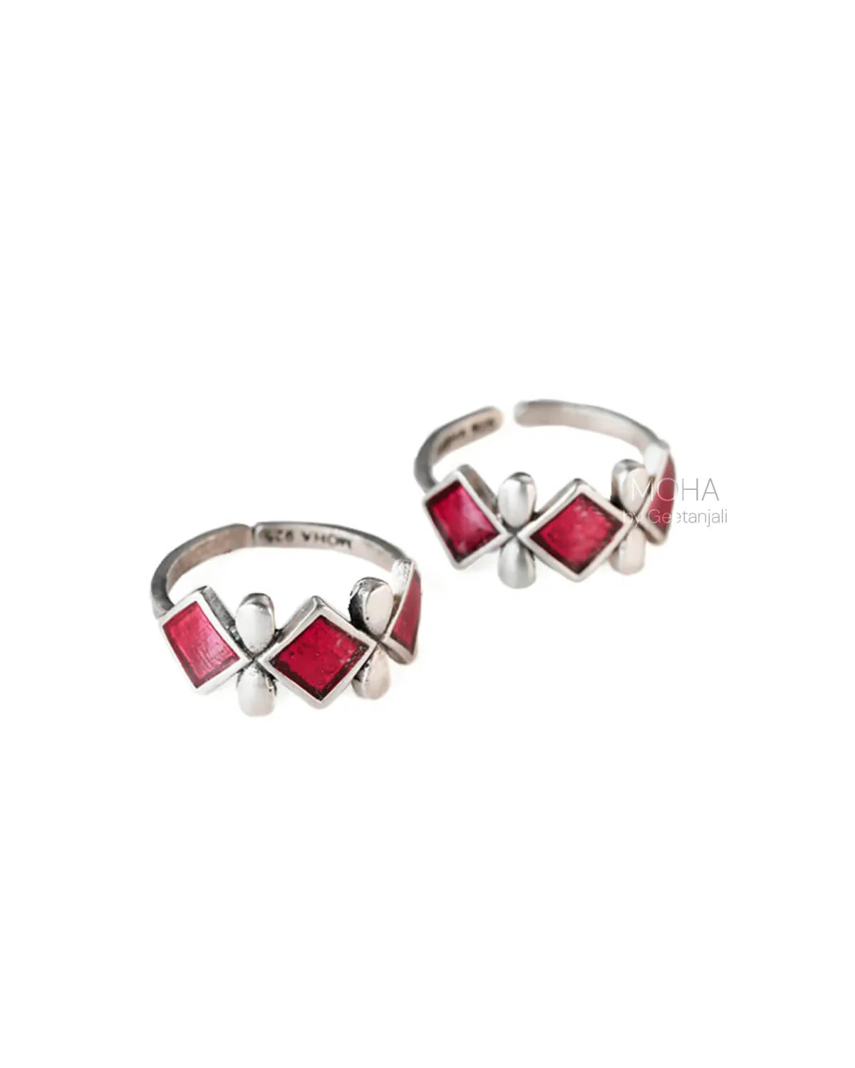Jheel Silver Toe Rings by MOHA