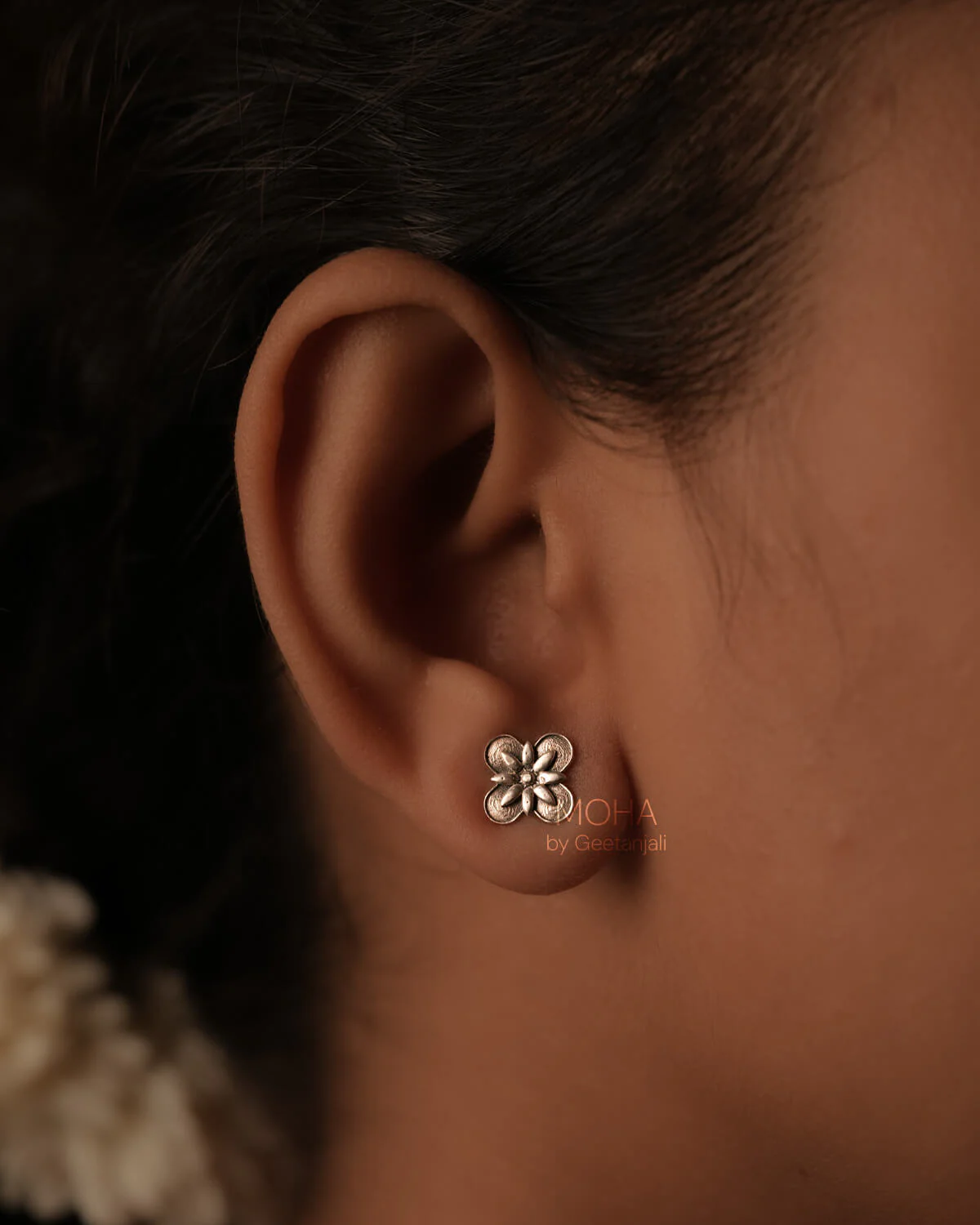 Kaner Silver Stud Earrings by MOHA - Image 4