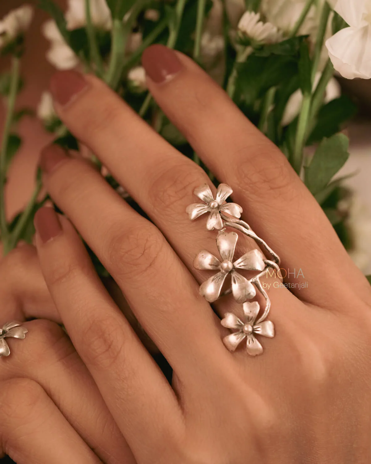 Ketki Silver Finger Ring by MOHA - Image 4