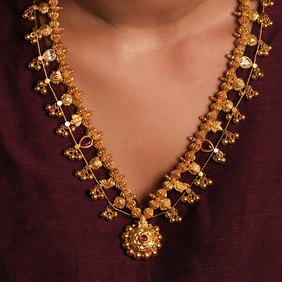 Kolhapur Saaj Necklace Gold plated by Moha - Image 3
