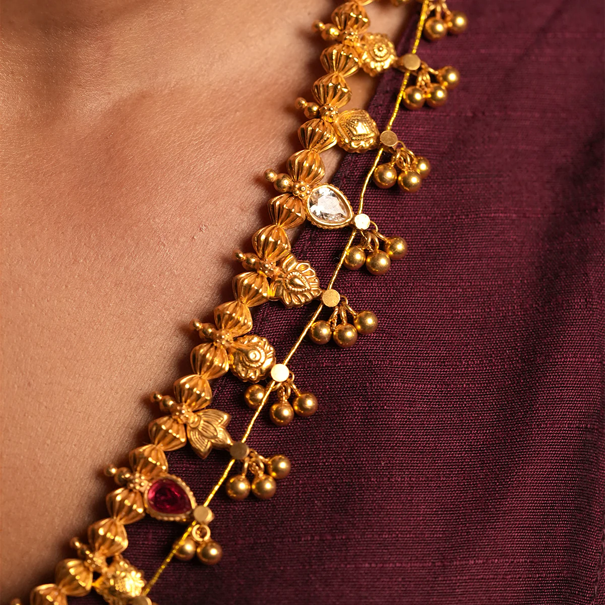 Kolhapur Saaj Necklace Gold plated by Moha - Image 4