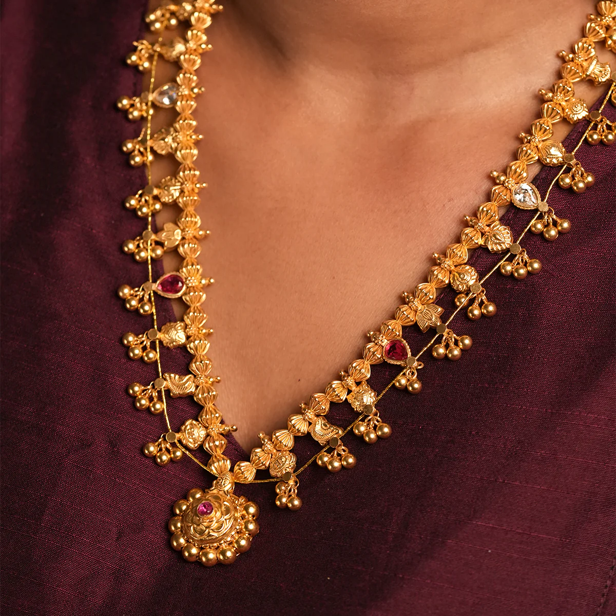 Kolhapur Saaj Necklace Gold plated by Moha - Image 6
